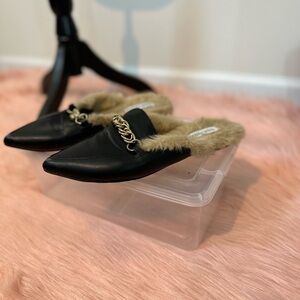 Steve Madden fur mules in size 8.5